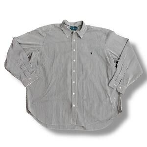 Polo Ralph Lauren Men’s Size 2XL Black Striped Long Sleeve Classic Fit Shirt